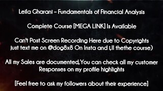Leila Gharani course - Fundamentals of Financial Analysis download