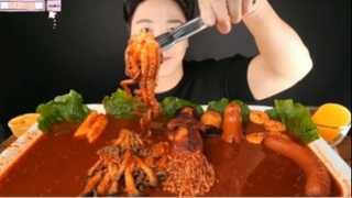 Hải sản cay phần 4 #mukbang