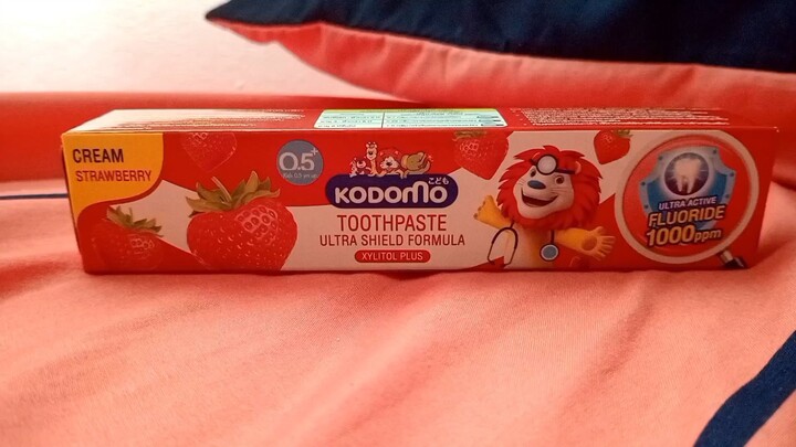 Kodomo Kids Toothpaste โคโดโม ยาสีฟันเด็ก ใช้แล้วฟันหอมได้กลิ่นสตอเบอร์รี่