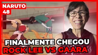 ROCK LEE VS GAARA COMEÇOU | Minha mãe e minha namorada assistindo Naruto | Episódio - 48