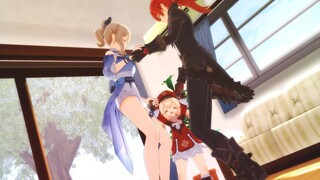 Dancing Happy Family - Diluc, Jean, & Klee - MMD Genshin Impact