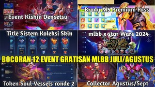 BOCORAN 12 EVENT GRATISAN MOBILE LEGENDS JULY/AGUSTUS 2024! KISHIN DENSETSU, BRODY M5, STAR WARS