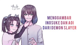 fanart Inosuke dan Aoi dari demon slayer