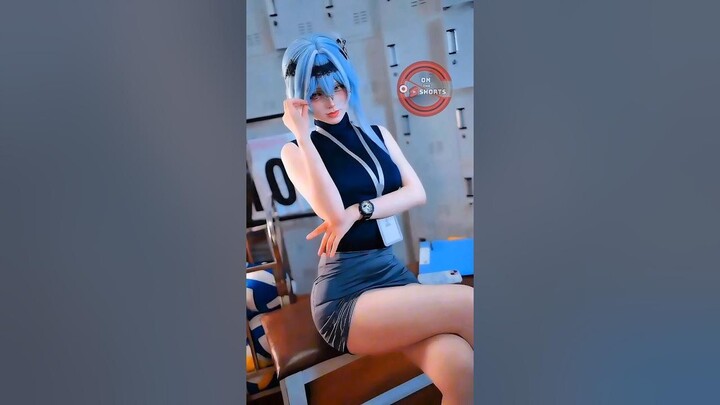 Eula The Secretary So Cute ❄️ Genshin Impact Cosplay #shorts