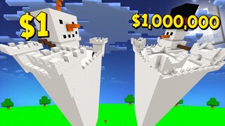 ถ้าเกิดว่า!? บ้านปราสาทหิมะ คนจน $1 เหรียญ VS บ้านปราสาทหิมะ คนรวย $1,000,000 เหรียญ - Minecraft