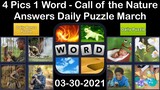 4 Pics 1 Word - Call of the Nature - 30 March 2021 - Answer Daily Puzzle + Daily Bonus Puzzle