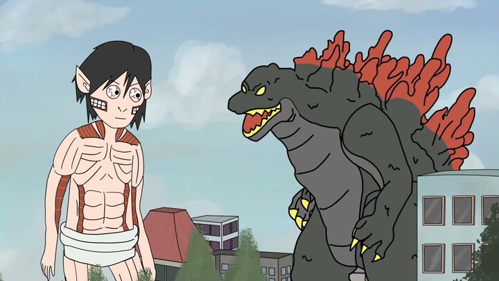 Titan Versus Godzilla - Kartun Ultraman