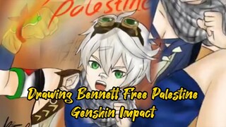Drawing Bennett Free Palestine Genshin Impact