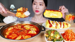 [Mukbang TV] - Canh đậu hũ non vị cay nhiều hàu, Trứng cuộn khổng lồ | ASRM