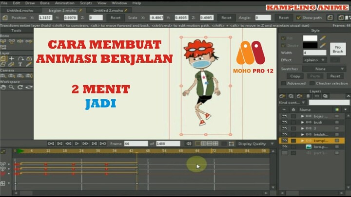 Cara Membuat Animasi Berjalan di Moho Pro 12#Seperti bocah animasi