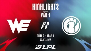 WE vs IG | Highlights - Game 1 | Tuần 7 Ngày 6 | LPL Mùa Hè 2022