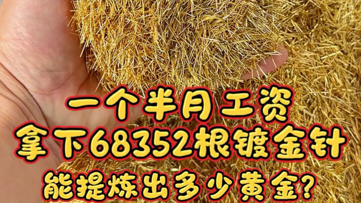 Dành một tháng rưỡi lương để mua 68.352 cây kim mạ vàng, xem có thể tinh luyện được bao nhiêu vàng?