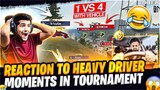 REACTION TO HEAVY DRIVER MOMENTS 😂 IN FREE FIRE TOURNAMENT | 1 VEHICLE VS 8 PLAYERS |