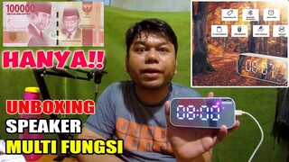 Unboxing! Inone Mirror Digital Speaker Alarm Clock Wireless BT5 0 Adjustable (Speaker Murah) 100Ribu