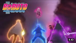 Shibai otsutsuki vs naruto,sasuke,kawaki and boruto fight