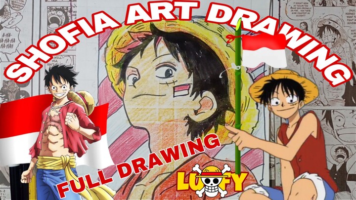drawing luffy 17 Agustus full drawing
