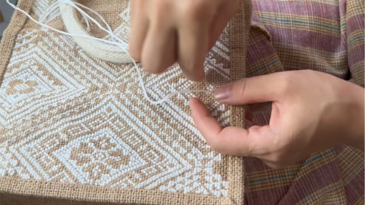 How crazy am I? I actually turned a Muji canvas bag into an A‑side/B‑side design—Chinese motifs or a