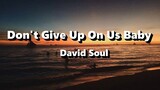Don't Give Up On Us Baby - David Soul ( Lyrics )