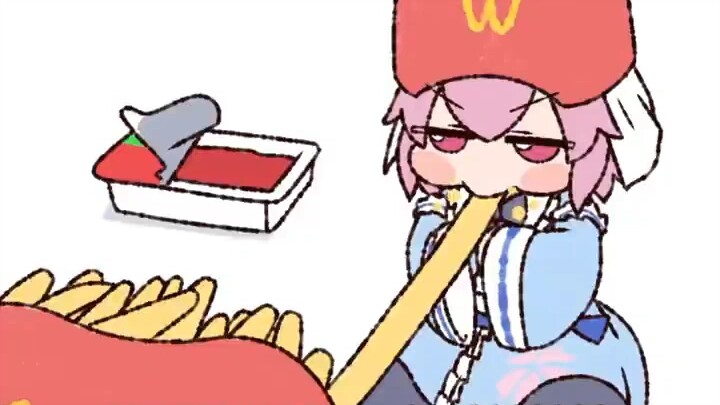 ยูยูโกะกินเฟรนช์ฟรายส์หนึ่งนาที