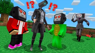 JJ and MIKEY love CAMERA WOMAN now? TV WOMAN is JEALOUS in Minecraft - Maizen