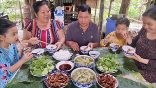 Cá Bống Dừa Muối Sả Tép Bạc Nấu Canh Bầu Bữa Cơm Chiều Mưa Bên Căn Chòi Lá| TKQ & Family T662