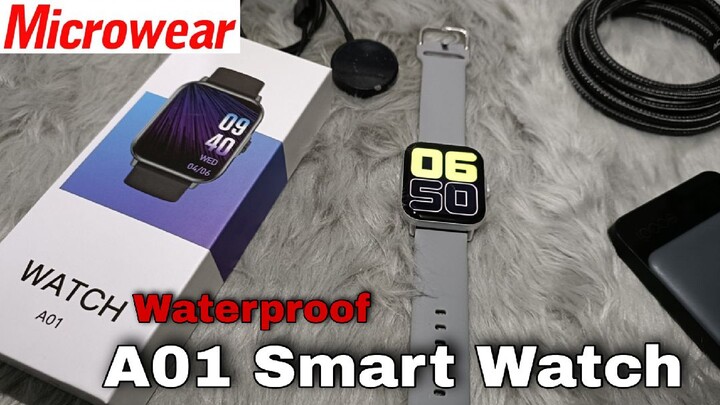 Microwear watch A01, Waterproof IP68, Wireless Charger, Multiple Sports, unboxing review