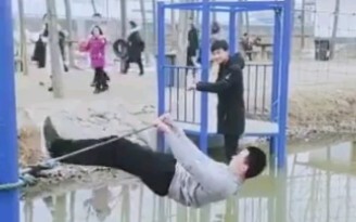 At first I thought he was going to swing the rope