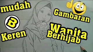 Gambaran wanita berhijab mudah dan keren