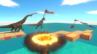 Extreme Bungee Jumping Over Fire Tornado and Lava - Animal Revolt Battle Simulator