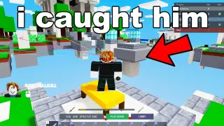 I Spectated a HACKER in Roblox Bedwars! (banned)