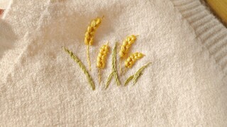 教你在毛衣上刺绣～是冬日暖洋洋的麦穗呀～