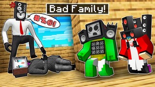 POOR JJ and MIKEY and BAD FAMILY! Evil SPEAKER DAD Sad Story in Minecraft - Maizen