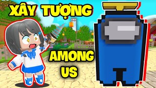 MẶP DORAM XÂY TƯỢNG AMONG US SIÊU TO KHỔNG LỒ THEO LINH VẬT Ở LÀNG BEE TEAM TRONG MINI WORLD