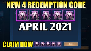 ML REDEMPTION CODES APRIL 2021 | 4 REDEEM CODES IN MOBILE LEGENDS | REDEEM CODE IN MOBILE LEGENDS