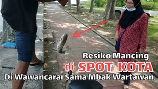 Mancing dapat belukang babon langsung di wawancarai sama mbak Wartawan tv di Malaysia