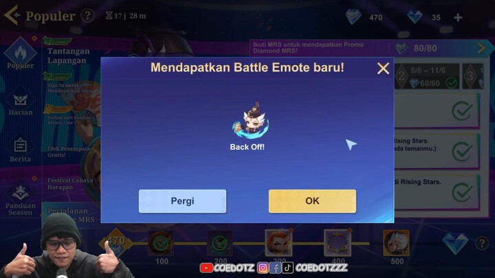 Emot Wajib Buat Taunting! Review & Cara Dapet Battle Emote Back Off Spesial Magic Chess Rising Star