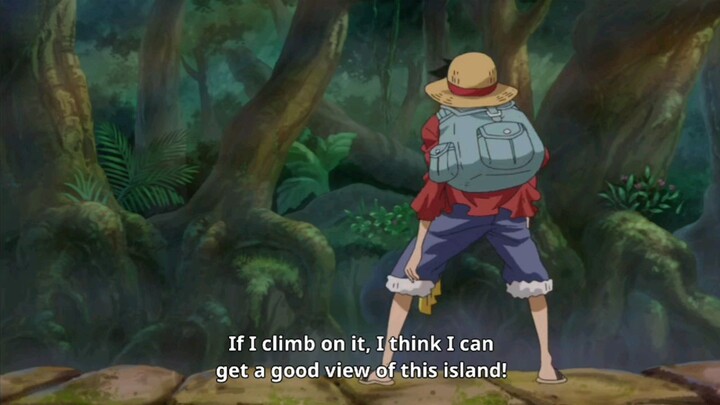 Luffy became a true monkey for a few seconds
