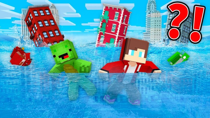 Mikey and JJ Survive In a FLOODED CITY in Minecraft (Maizen)