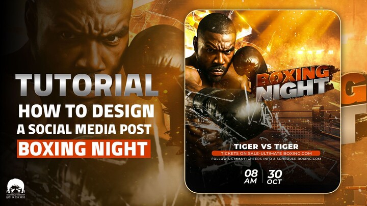 Photoshop Tutorial: How to Design a Boxing Night Social Media Post
