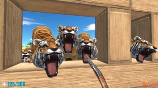 Survive with 120 Vicious Tigers. FPS Perspective! Animal Revolt Battle Simulator