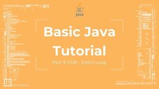 Basic Java Tutorial #9 FOR - EACH Loop _ ITERATION _ BREAK  | Eclipse - Java Packages