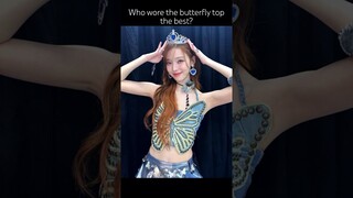 Who wore the butterfly top the best? #aespa #lesserafim #redvelvet #twice #apink
