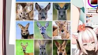 [Bison Hamster] Rusa roe dan kanguru terlihat sangat mirip! Bolehkah aku menggambarnya sebagai kangu