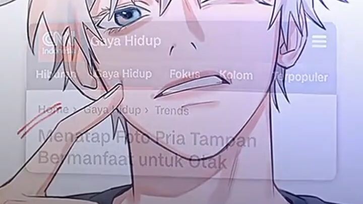 menatap foto pria tampan bermangfaat untuk otak contoh nya kaya yang di atas 😄😀😀