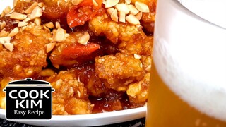 Spicy and Sweet Korean Chicken(Dakgangjeong) Recipe, 고추장 없이 닭강정 만들기