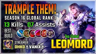 Season 16 Global Rank 1 | Leomord Best Build 2020 Gameplay by VANIX | Diamond Giveaway