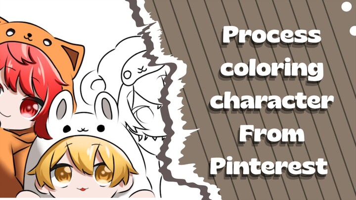 speed drawing prosess coloring character from pinterest - part 2