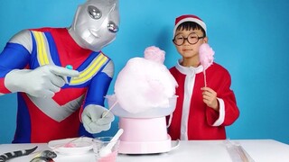 The real Ultraman made marshmallows for Ozawa, big soft marshmallows, Ozawa was very happy to eat