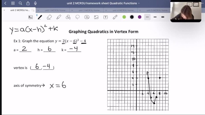 Quadratics In Vertex Form 顶点形式的二次方程