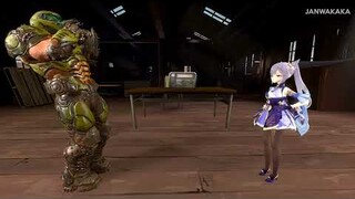 Keqing and Doomguy